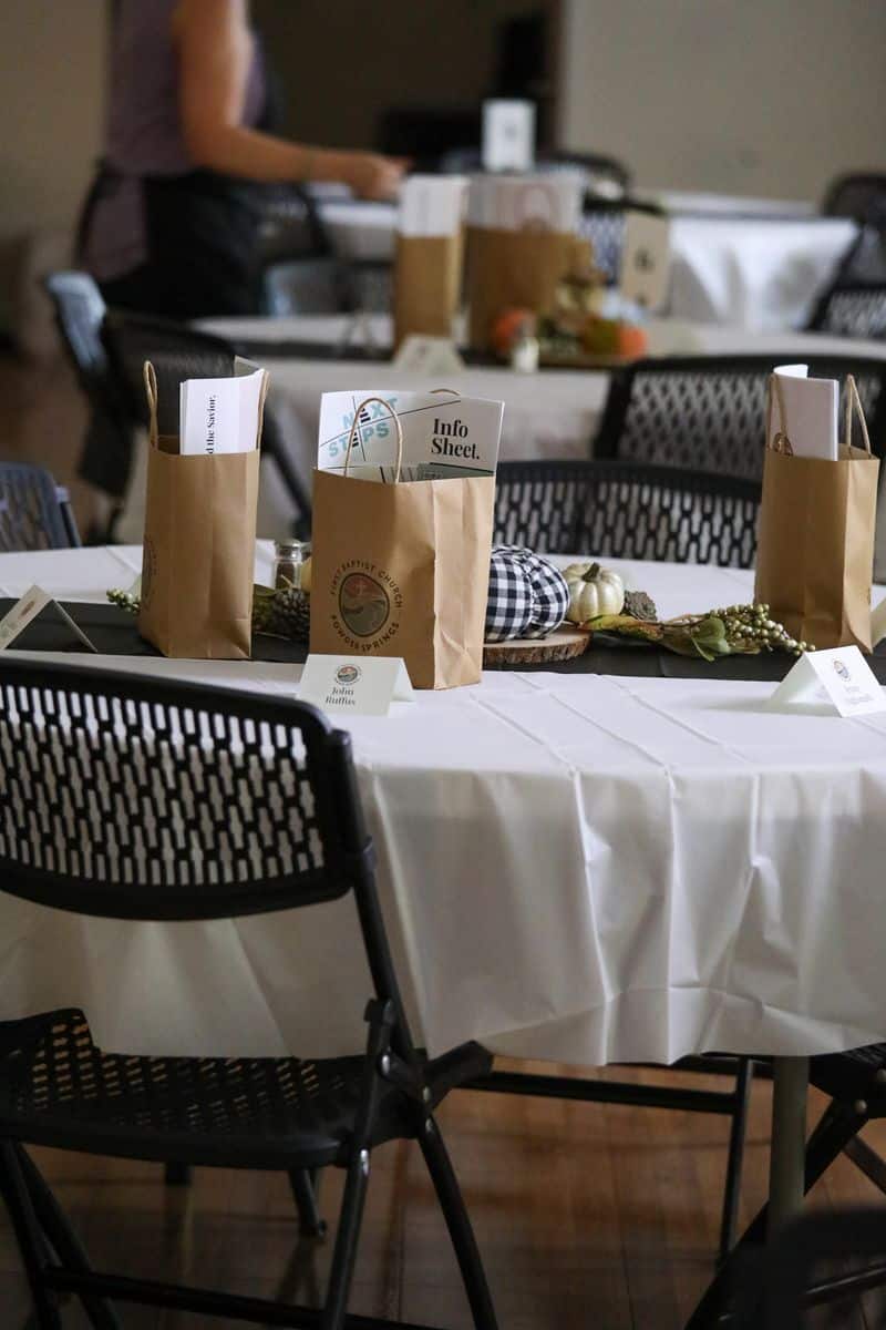 Tables set for the Next Steps Lunch